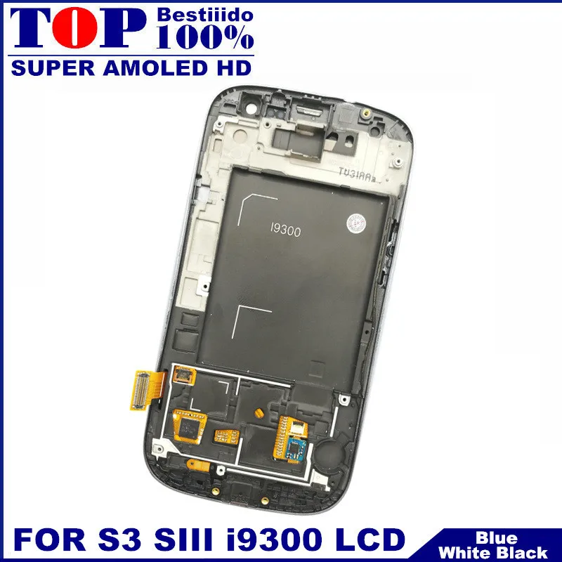 Супер AMOLED lcd S для samsung Galaxy III S3 i9300 ЖК-дисплей сенсорный экран дигитайзер с рамкой