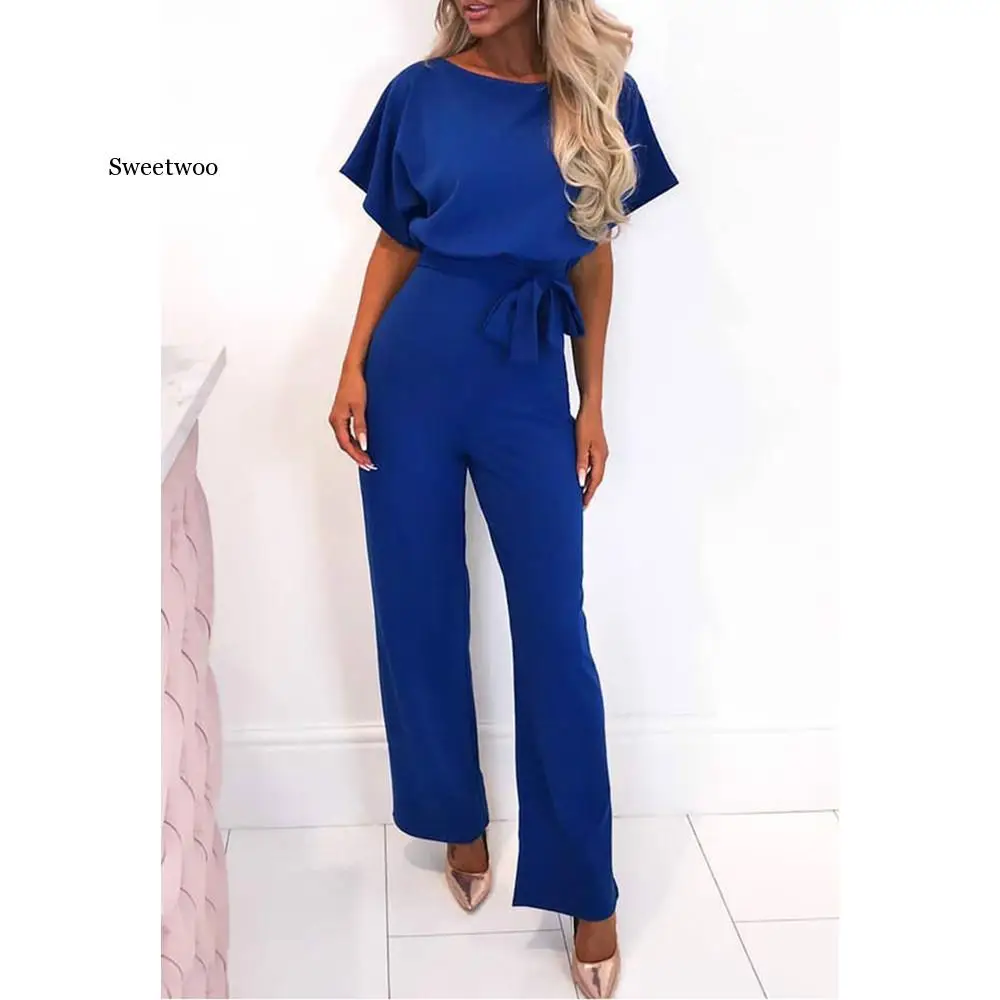 Jumpsuit Rompers Womens Overalls Women Jumpsuits 2020 Streetwear Plus Size Romper Spring Summer Lace-up Short Sleeve