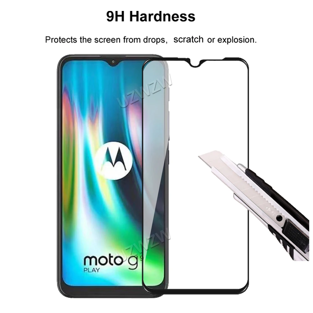 for motorola moto g9 play full coverage tempered glass phone screen protector protective guard film 2 5d 9h hardness free global shipping