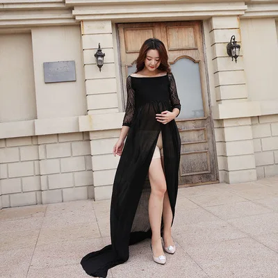 

Lace Pregnancy Dresses Fancy Shooting Photo Pregnant Clothes maternity Dress for Photo Shoot Plus Size Women Clothes