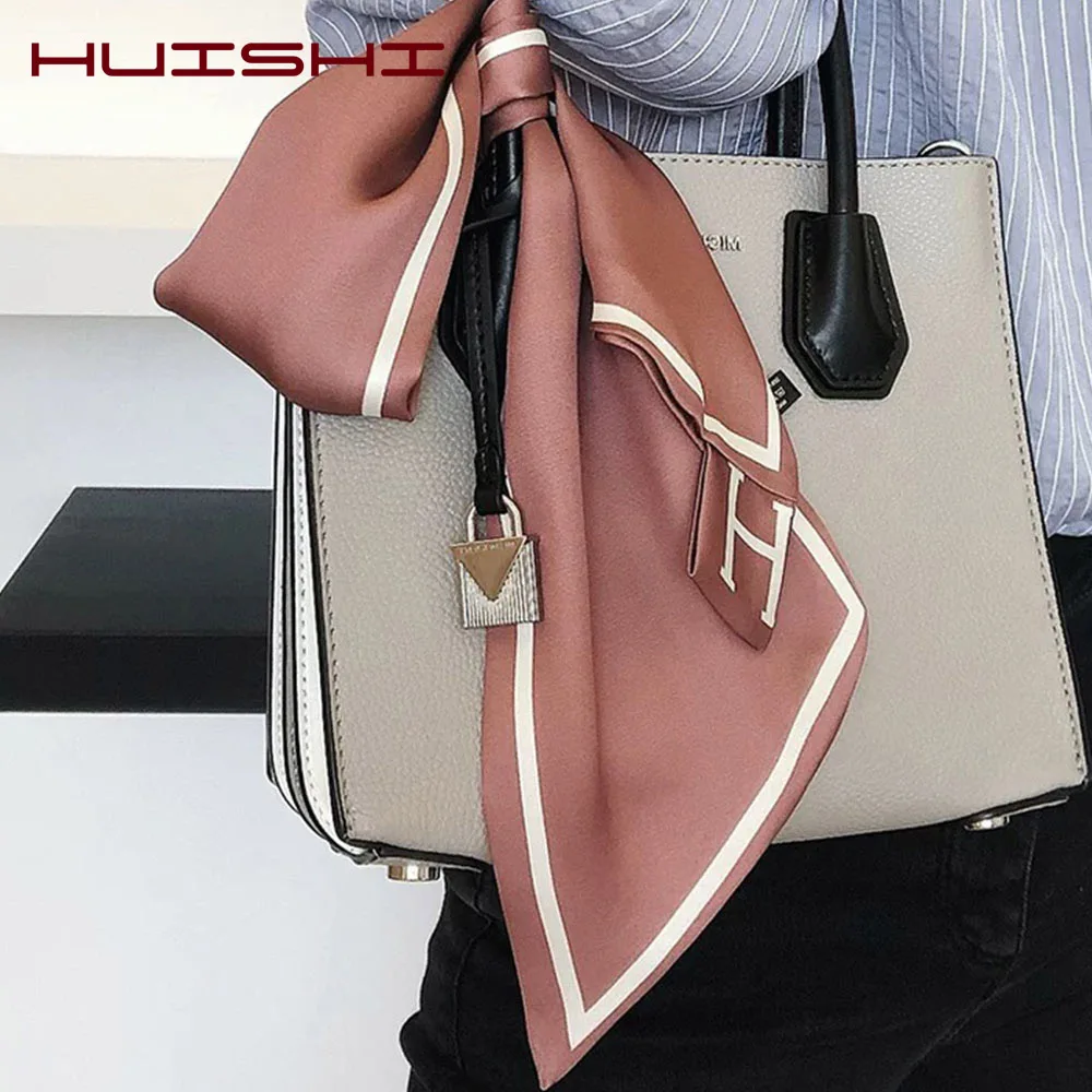 HUISHI Bag Scarf Hair Ribbons Handbag Scarves Fashion Print Silk feeling Polyester Small Ear Neckerchief Long Skinny |