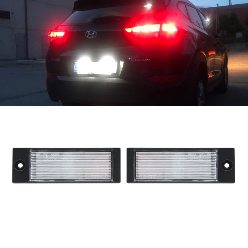 2 шт. Автомобильные светодиодные лампы для номерного знака 12 в SMD комплект