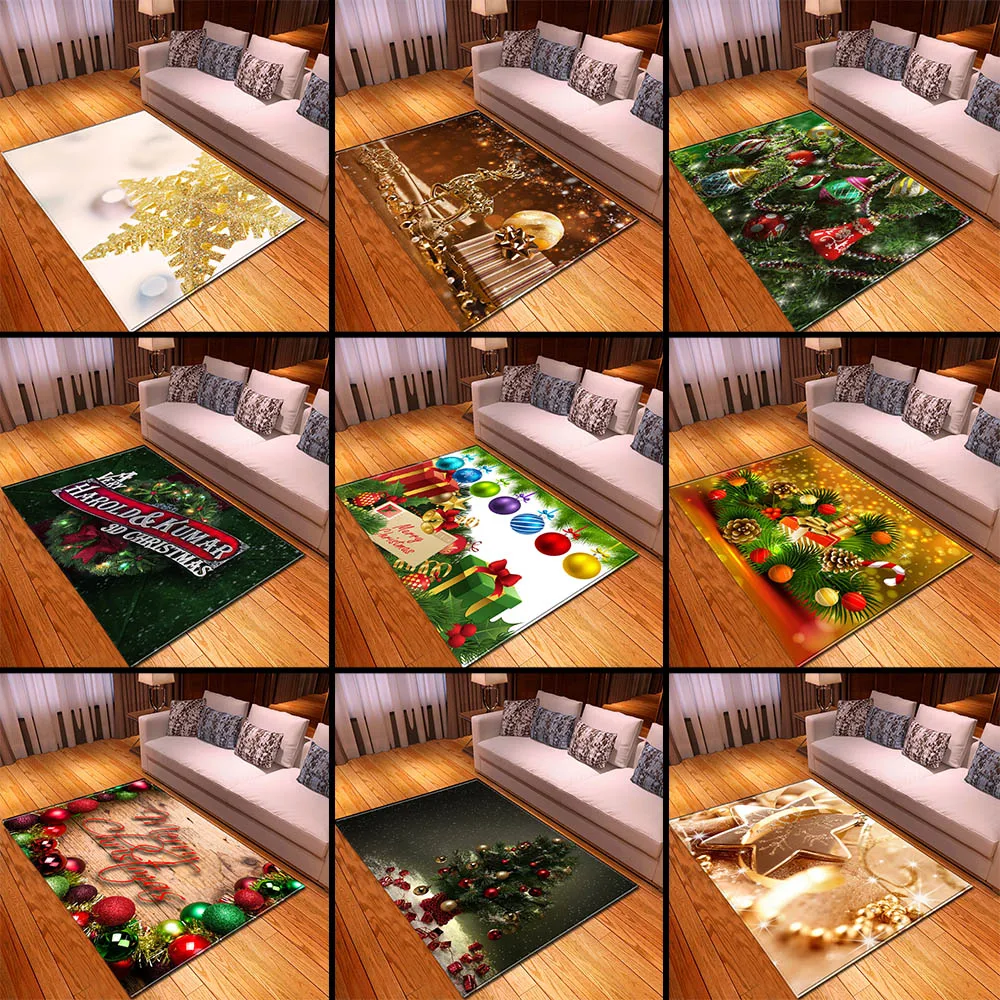 

Merry Christmas Xmas Snowflaket Mat Home Decoration Bedroom Rugs Kids Room Play Mat Bedside Flannel Area Rug Living Room Carpet