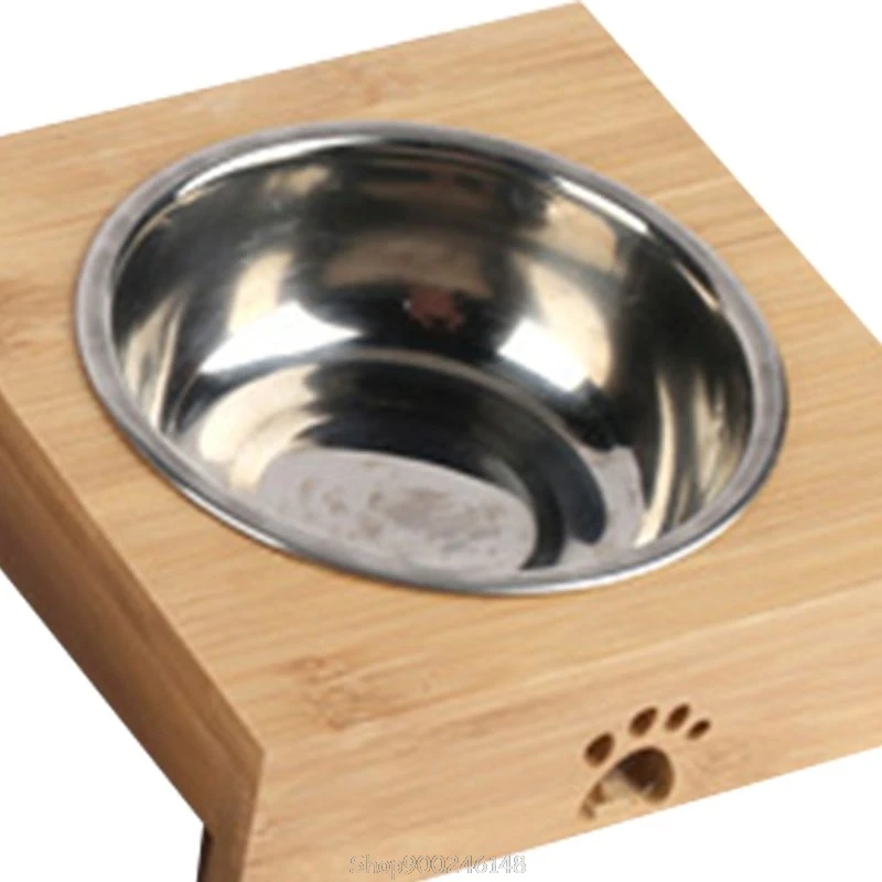 

Pet Food Water Feeding Bowl for Dogs Cats Natural Bamboo Stent Pet Single / Double Bowl Tableware Balance Environmental S19 20