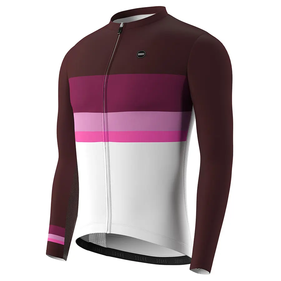 Souke Sports men's Cycling Jersey Long Sleeve with Pockets Winter Thermal Ciclismo MTB Road Bicycle Quick Dry Bike Top