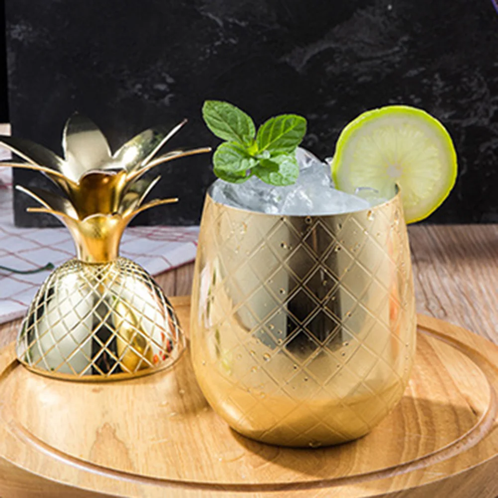 Медная кружка для коктейля в форме ананаса объемом 550 мл. чашка кофе молока посуда