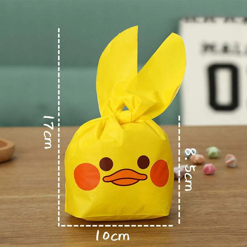 

50pcs/lot Cute Rabbit Ear Cookie Bags Gift Bags For Candy Biscuits Snack Baking Package Wedding Favors Gifts Easter Decoration