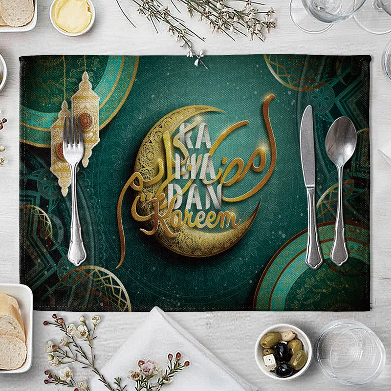 Мусульманский Рамадан набивной стол салфетки звездой луной ночью вечерние