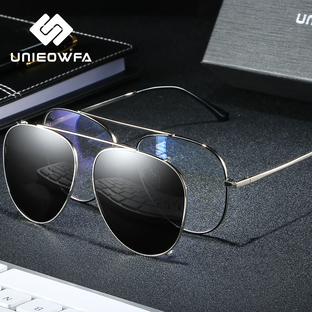 Очки солнцезащитные Мужские поляризационные магнитный зажим защита от