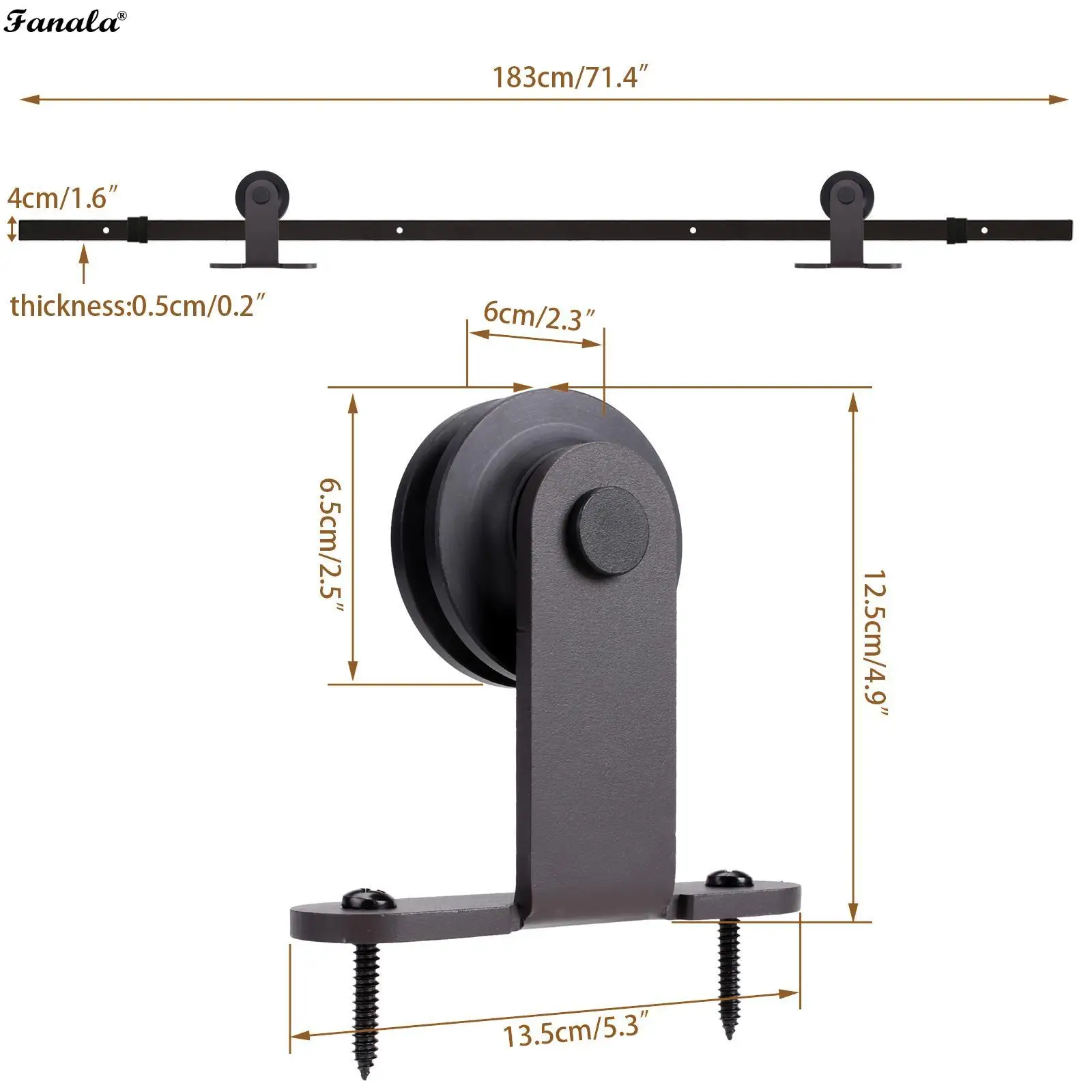 Кофейная Классическая раздвижная дверь сарая оборудование деревянная трек