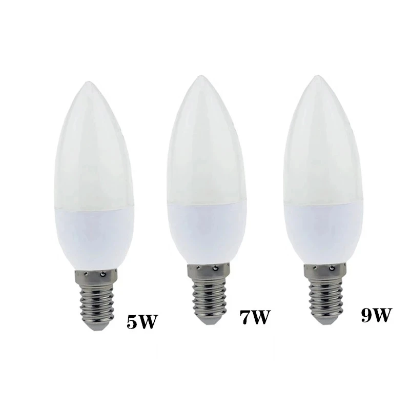 

10X Led Candle Bulb E14 5W 7W 9W AC220V Save Energy spotlight Warm/cool white chandlier crystal Lamp Ampoule Bombillas Home