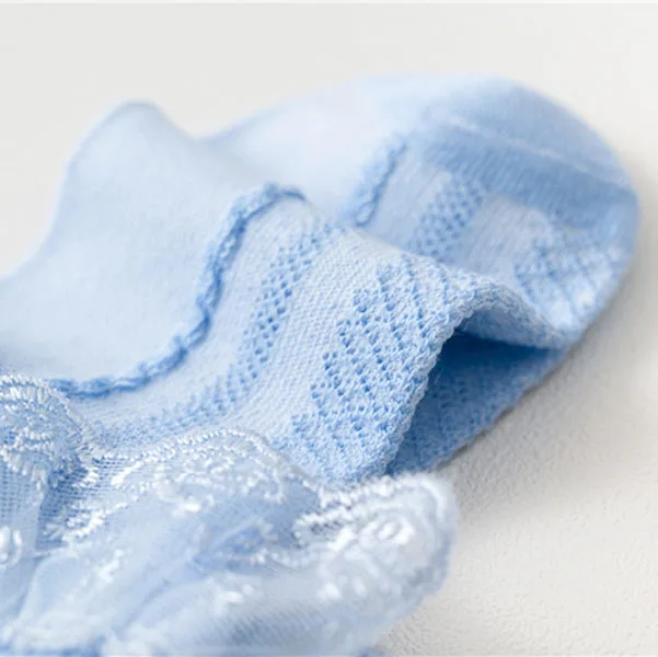 Модные детские носки для маленьких девочек гофрированные милые кружевные