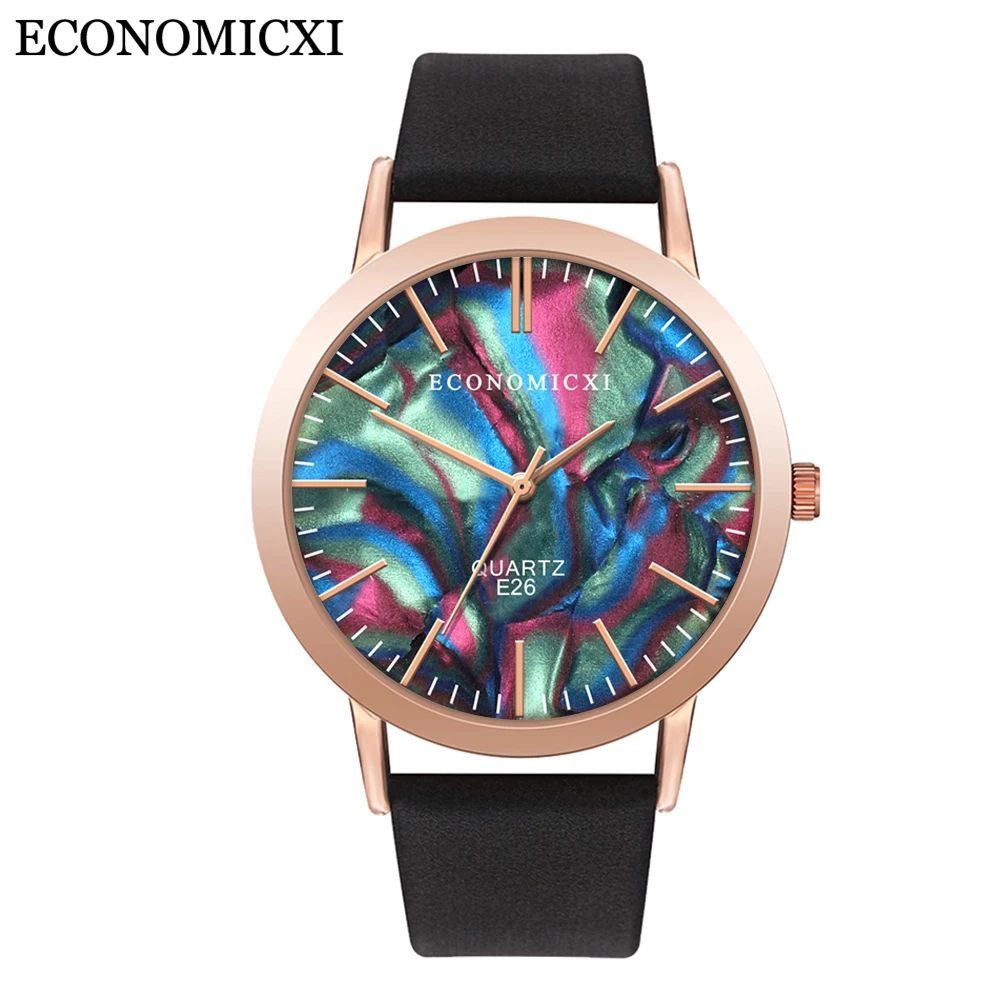 Часы женские кварцевые с кожаным ремешком брендовые Роскошные модные наручные