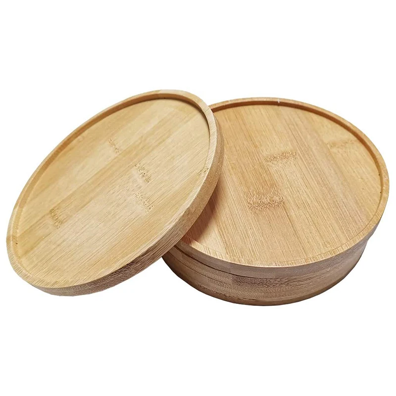 5 Pack Bamboo Plant Saucer 6.1 Inch Round Pot Tray Drainage for Succulent Planters Indoor Outdoor | Дом и сад