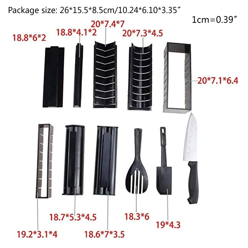 

11 Pcs DIY Sushi Maker Set Sushi Making Equipment Roll Mould Kit Japanese Rice Ball Cake Mold