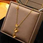 Цепочка-чокер из нержавеющей стали 316L с подвеской в виде бабочек