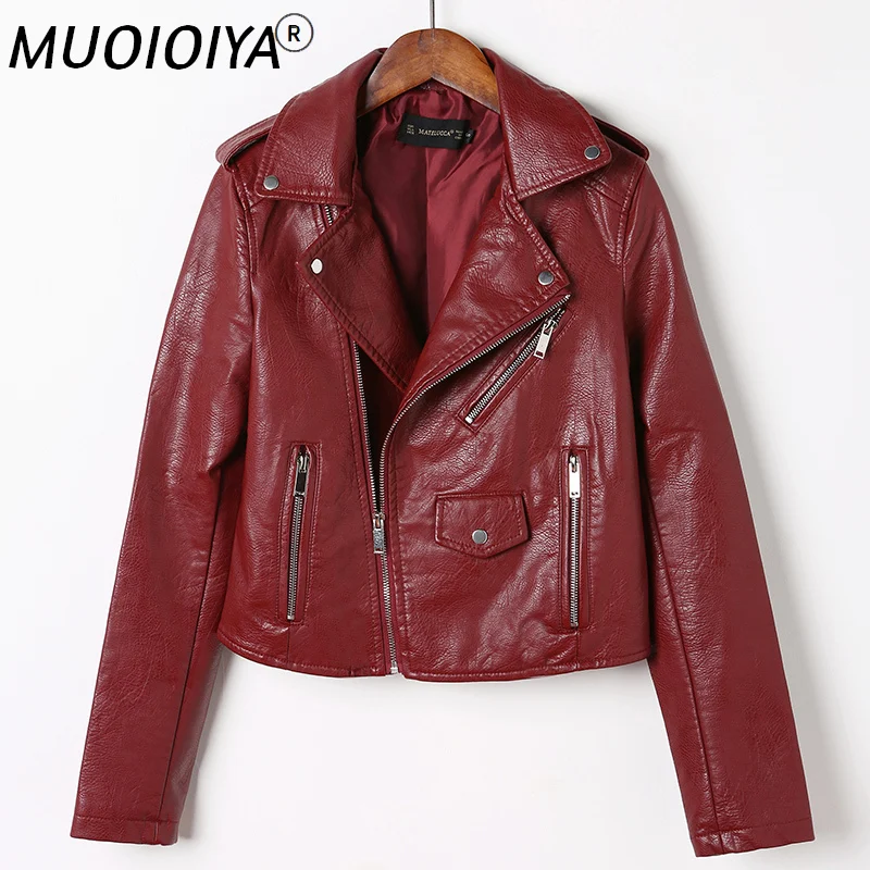 

Autumn New Short Faux Soft Leather Jacket Women Fashion Zipper Motorcycle PU Leather Jacket Ladies Basic Street Coat 2022