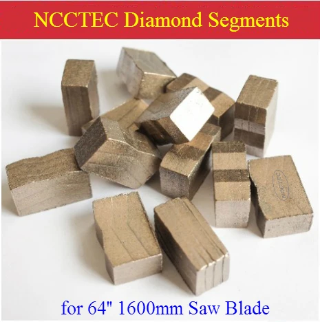 NCCTEC Diamond segments teeth heads for Diameter 64'' inch 1600mm Combination mine saw blade cutting bluestone 15/20mm Height