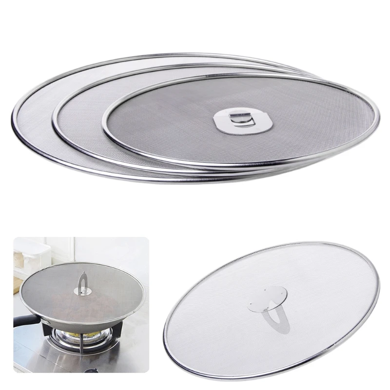 

Stainless Steel Cover Lid Oil Proofing Frying Pan Splatter Screen Spill Proof