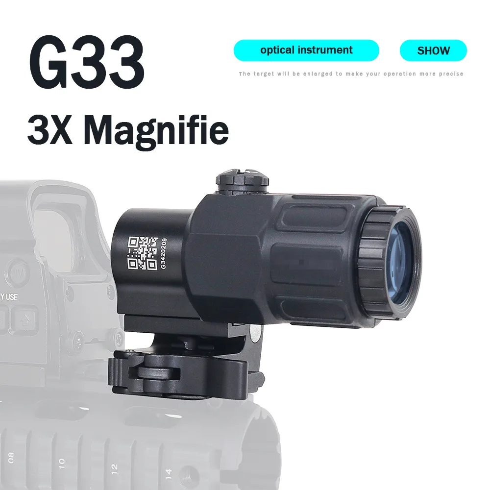 

G33 G43 3X Magnifier with Flip-to-side QD Mount 558 Red Dot Holographic Sight
