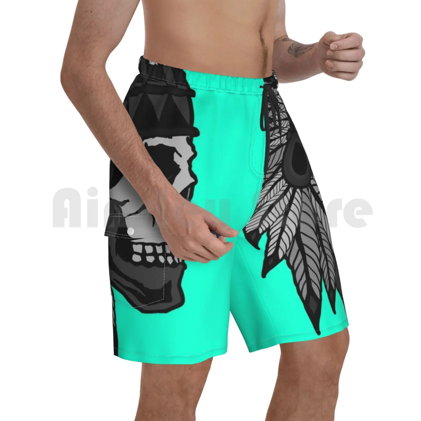 

Пляжные шорты индийский череп головное платье индийский головной убор индийский узор Племенной крутой потрясающий