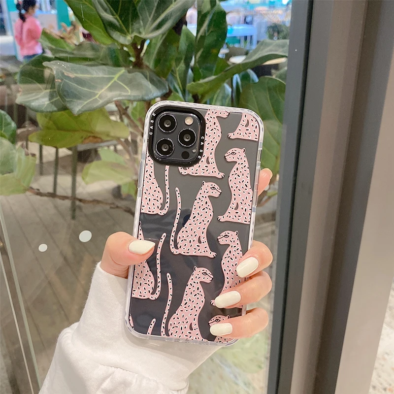 New Fashion cute Leopard Soft Silicon Clear Case For iPhone 14 13 12 11 Pro X XR XS 7 8 plus Max luxury trend protection cover