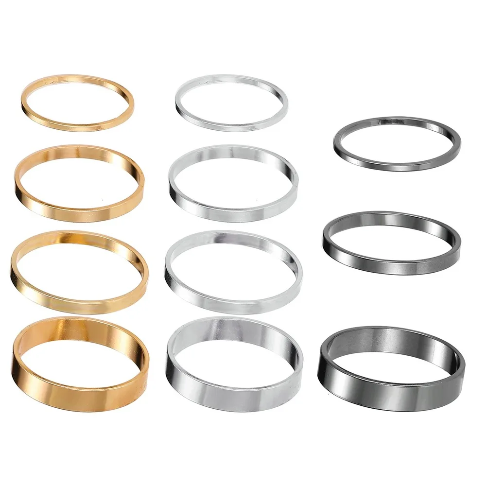 

2021 Punk Metal Geometric Ring Set For Female Fashion Finger Accessories Silver Buckle Open Ring Buckle Joint Tail Ring Jewelry
