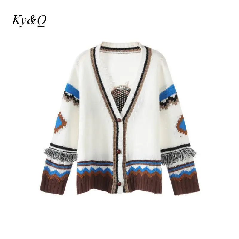 Женский шерстяной свитер с V-образным вырезом и длинным рукавом |