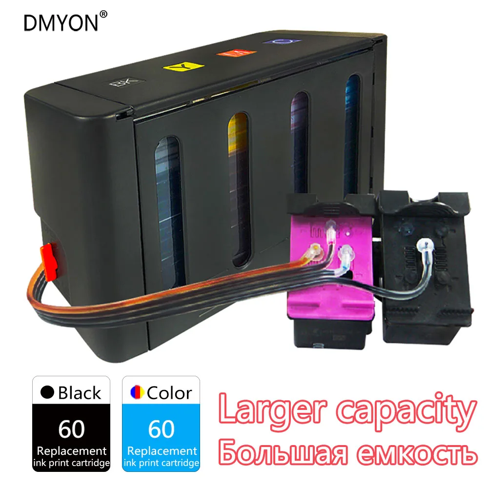 

DMYON 60 CISS Bulk Ink Replacement for Hp 60 for F2480 F2420 F4480 F4580 F4280 F4210 D2660 D2530 D2560 C4640 C4680 Printer