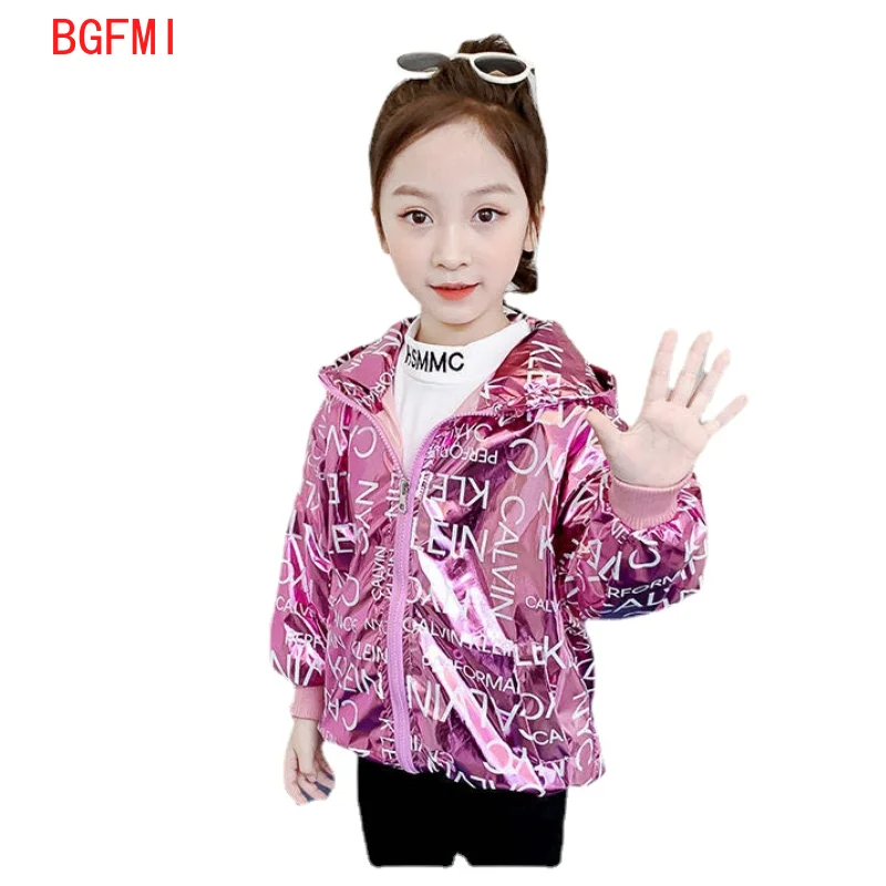 Яркое пальто с надписью для девочек новинка весны 2022 модная детская куртка в