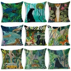 Декоративные диванные подушки в скандинавском стиле ZENGIA, чехол для подушки с изображением животных, джунгли, леопард, Ленивец, пантера, кемпер
