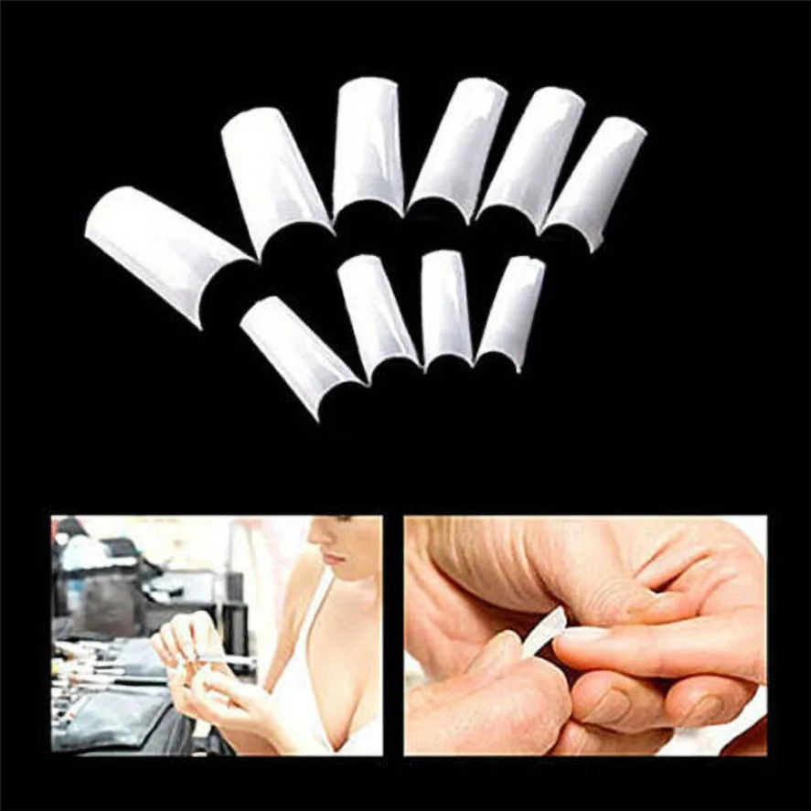 Новые Накладные ногти искусственные 500 шт. французские накладные наполовину