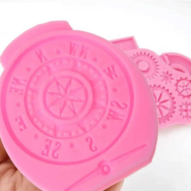 Vintage Clock Silicone Molds Steampunk Gear Baby Birthday Fondant Cake Decorating Tools Cupcake Candy Chocolate wholesale
