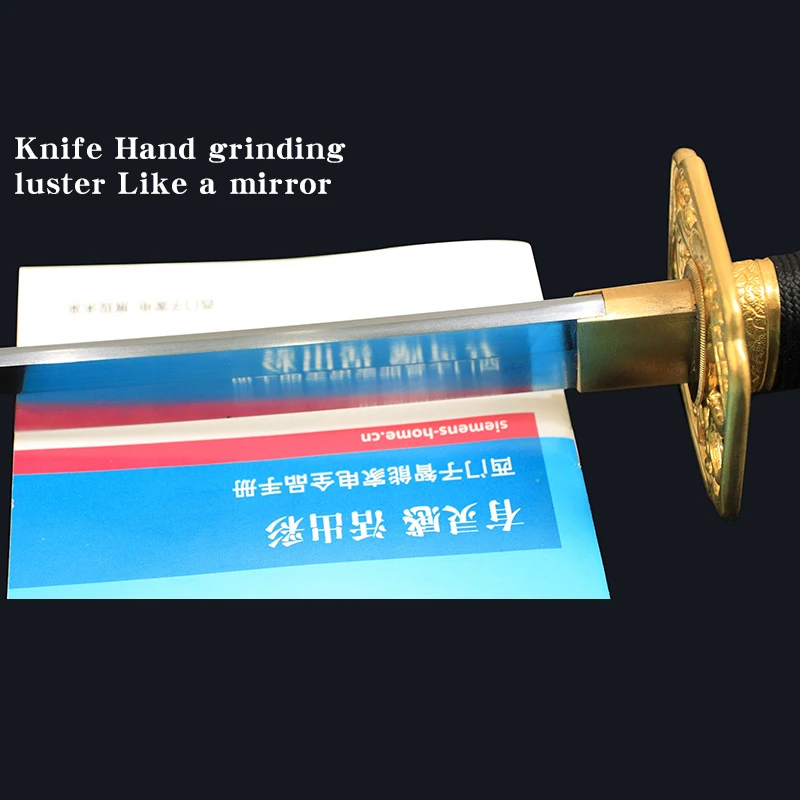 

Hand-Made Real Samurai Sword Japanese Katana Pattern Steel Burnt Blade High-End Package Mail