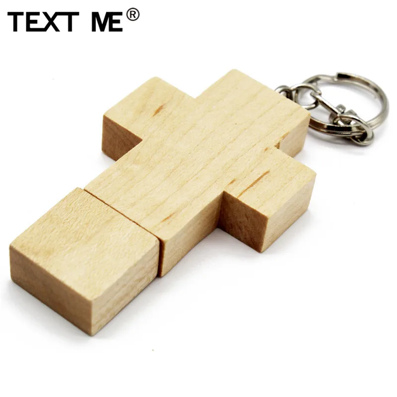 Usb флеш накопитель TEXT ME Maple Walnut wood cross style 4 ГБ 8 16 32 64 usb2.0|USB флэш-накопители| |