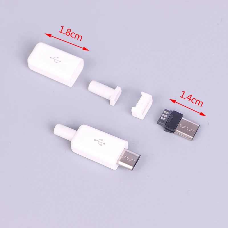 

10pcs/ Sets DIY Micro USB Welding Type Male 5 Pin Plug Connector Plastic Cover