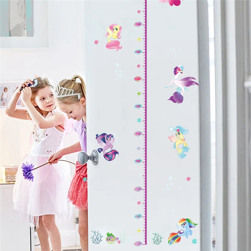 Cartoon Unicorn pony Height stickers Art Mural Waterproof Wall Decoration for kids rooms Home decoration | Дом и сад