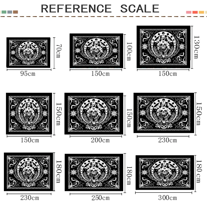 Черно-белый Змеиный гобелен с черепом Таро скелет мандала фаза солнца луна