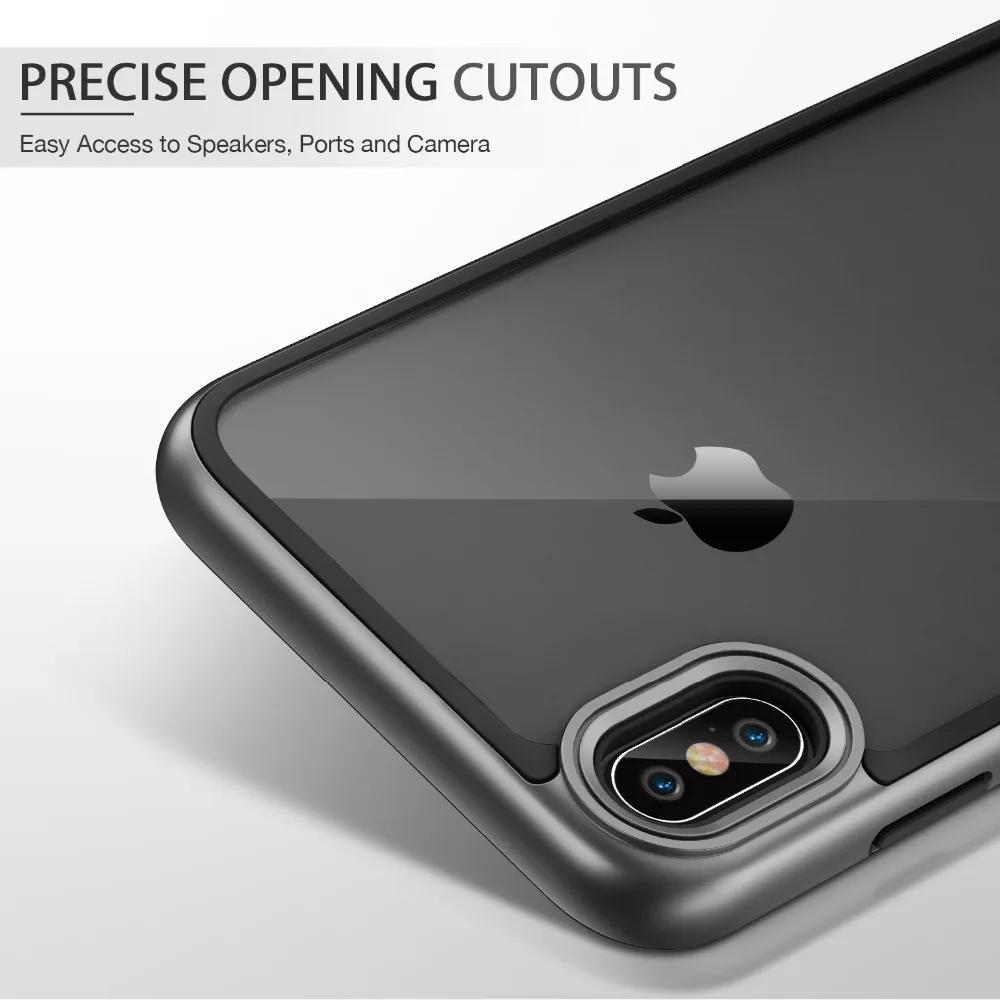 Чехол для iphone X 5,8 дюймов, ESR сверхпрочный двухслойный Твердый чехол с бамперной рамкой, Прозрачная Жесткая задняя крышка для iphone X 10 5,8