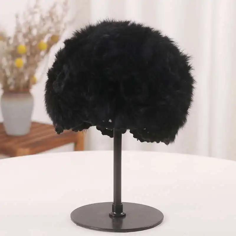 Женский берет из искусственного меха зимняя теплая Кепка художника вязаная