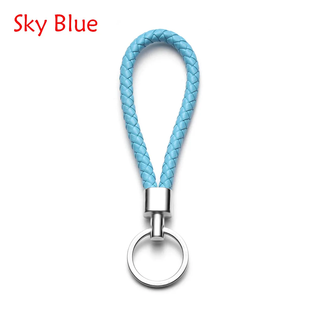 sky blue Модный автомобильный брелок для ключей, Мужской и Женский PU кожаный брелок, автомобильный брелок для ключей, автомобильные аксессуары - Название цвета: sky blue