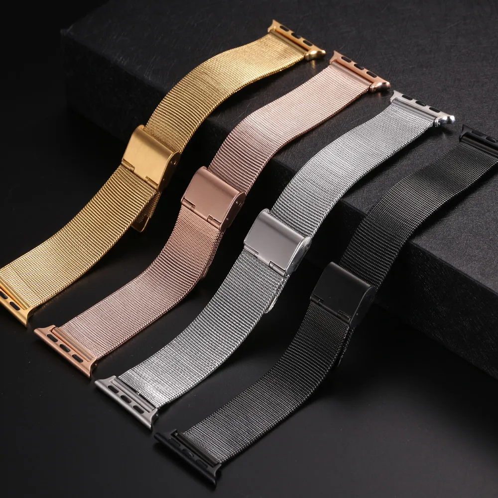 

Milanese Watchband for Apple Watch 38mm 42mm Stainless Steel Gold Women Men Replacement Bracelet Band Strap for iwatch 1 2 3