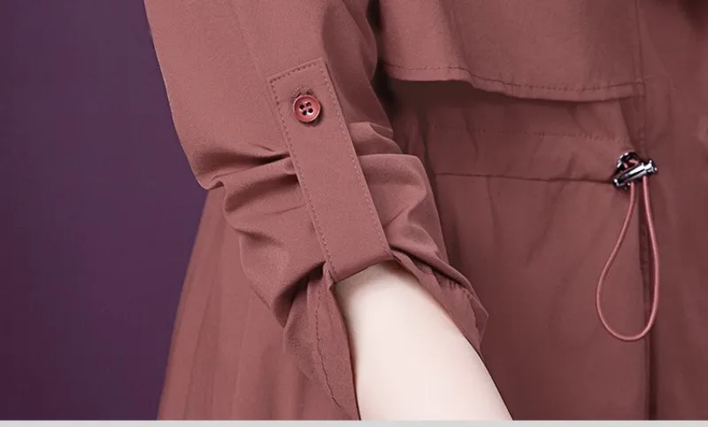 Brand new Fashion Fall Plus size 5XL Women Casual Cardigan Simple Classic Long Drawstring Trench coat Chic Female windbreaker |