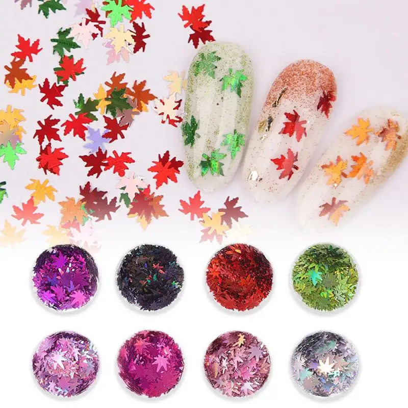 Зеркальный блестящий кленовый лист для ногтей блестки смешанный неоновый