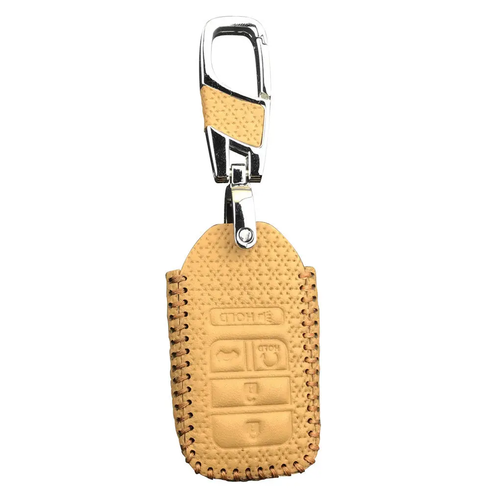 Leather Remote Holder Keychain for Honda Civic Crosstour CRV Pilot Accord Fit Freed Smart Fob Shell Sleeve | Аксессуары для салона