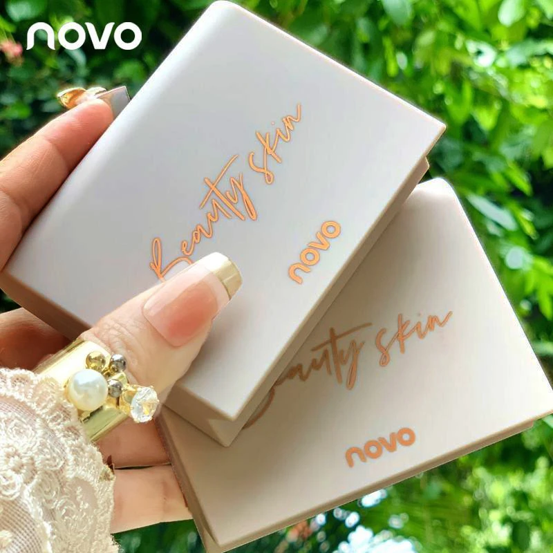 Novo Clear Powder Cake Fine and Lasting Makeup Waterproof Sweat-Proof Brighten Skin Color Setting |