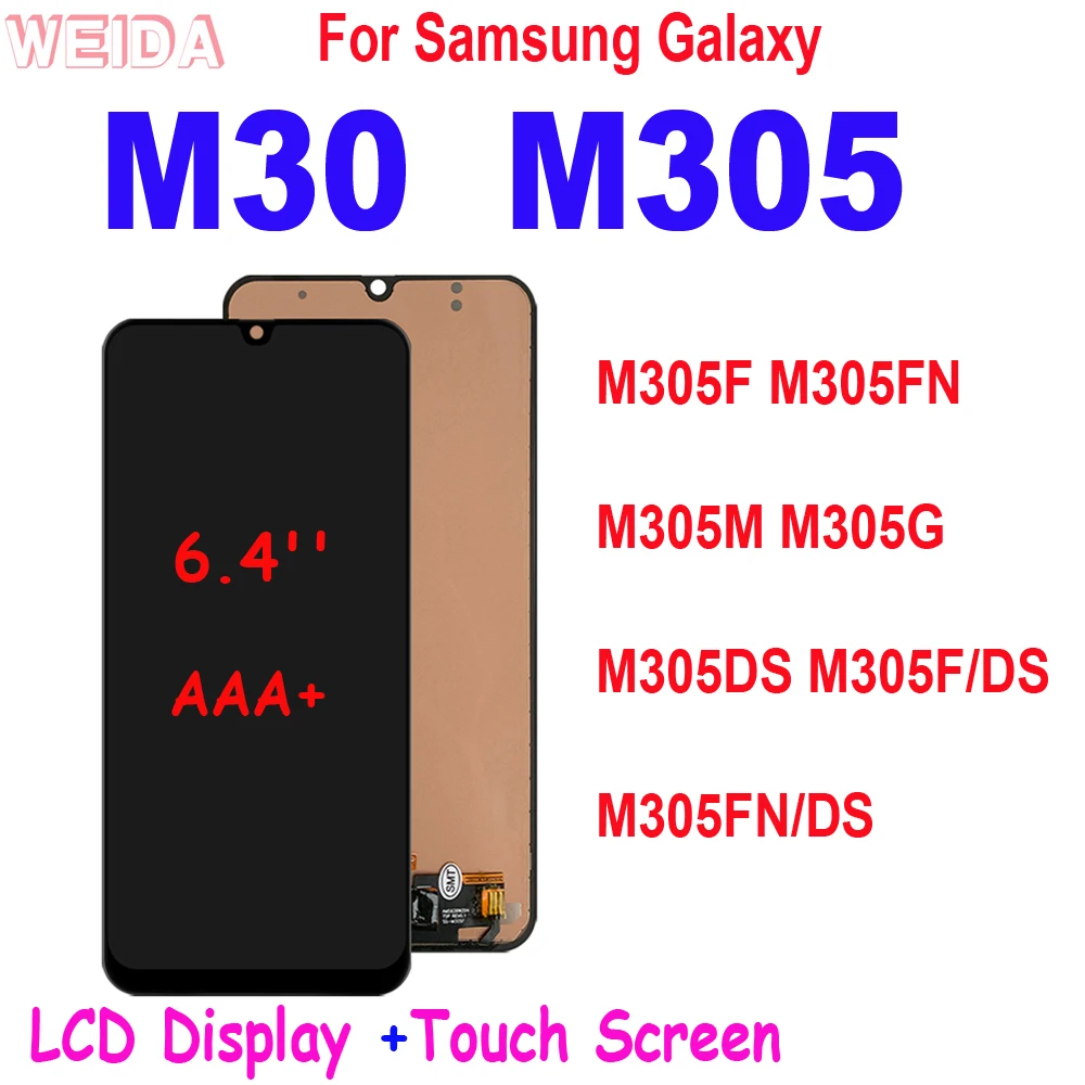 

For Samsung Galaxy M30 LCD 2019 M305 M305F M305FN M305DS M305M M305F/DS M305FN/DS LCD Display Touch Screen Digitizer Assembly