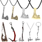 Скандинавский Викинг кольца для ключей, брелки с подвеска в виде топора цепочка для ключей с игрушкой для версии бога войны тема Левиафан топор серьги и кулон милый Лаура Палочки топор кейрин