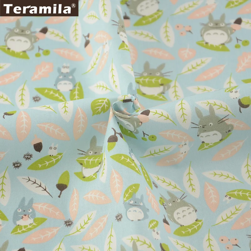 2016 Sky Blue 100% Cotton Fabric Twill Fat Quarter Orange and White Leaves Designs Home Textile Material Bed Sheet Patchwork|fat quarters|100% cotton