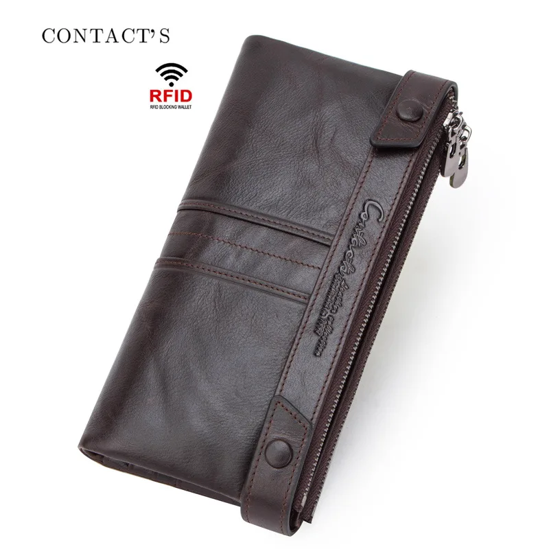 Men's Leather Wallet RFID Anti-theft Brushed Leather Men's Wallet Multifunctional Men's Clutch Card Holder